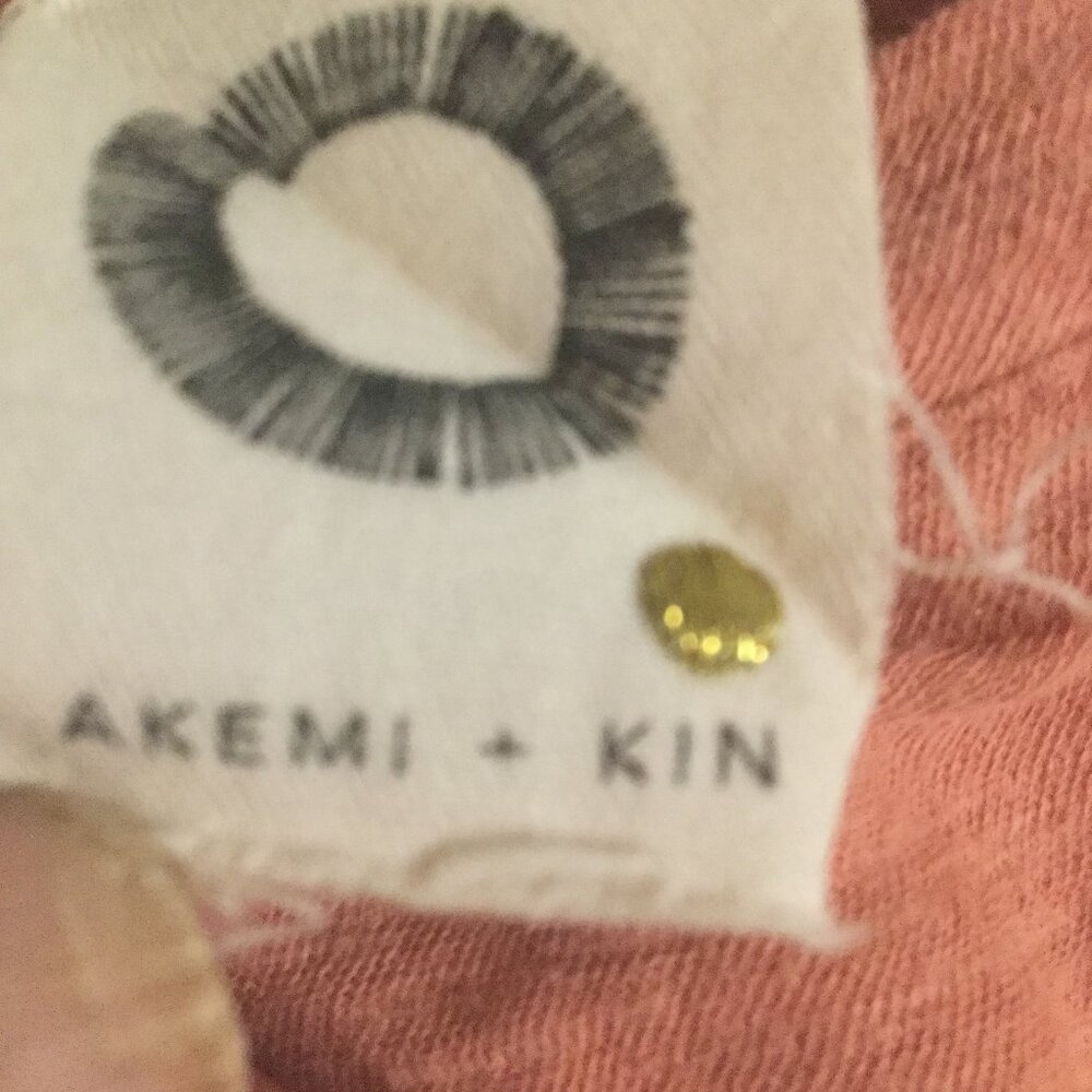 Akemi + Kin pinkish  top with double ruffle on the bottom measures 21 p2p size M